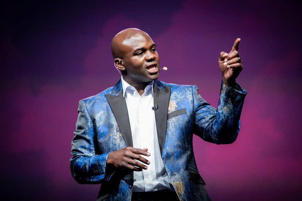 Orlando Bowen Blue Jacket Purple Background Sherri Sanjurjo